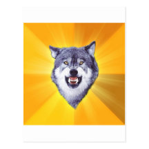 Courage Wolf Advice Animal Internet Meme Post Card