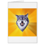 Courage Wolf Advice Animal Meme Greeting Cards