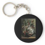 Courbet Bouquet of Flowers in a Vase keychains