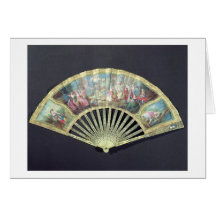 Court Fan, French, 18th century  (ivory and w/c on Greeting Cards