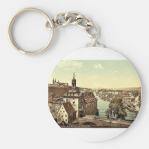 Court house, Bamberg, Bavaria, Germany vintage Pho Key Chain