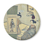 Courtesans admiring a painting by Suzuki,Harunobu Magnets