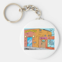 Courthouse Cartoon Keychain