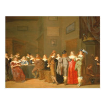 Courting Scene, 1644 (oil on canvas) Post Cards
