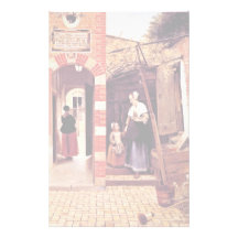 Courtyard Of A House In Delft By Hooch Pieter De ( Custom Stationery