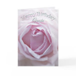 Cousin, Birthday card with a pink rose