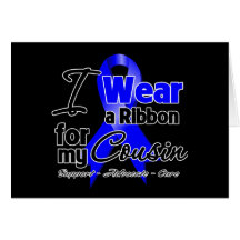 Cousin - Colon Cancer Ribbon Greeting Card