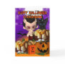 Cousin Halloween vampire cat pumpkin jack o lanter Greeting Card