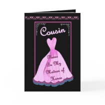 COUSIN Matron of Honour -  PINK Gown Flowered Trim