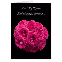 Cousin Pink Roses Bridesmaid Card