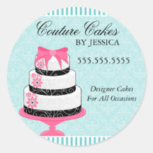 Couture Cakes Aqua Bakery Stickers