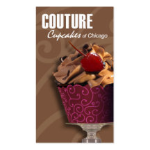 "Couture Cupcakes!" - Fancy Desserts, Pastries Business Cards