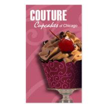 "Couture Cupcakes!" - Fancy Desserts, Pastries Business Card Template