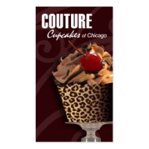 "Couture Cupcakes!" - Fancy Desserts, Pastries Business Card