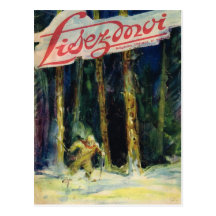 Cover, Lisez-Moi, Skiing in the forest Postcards