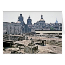 Covered Excavations Of Aztec Site, Mexico City Greeting Card