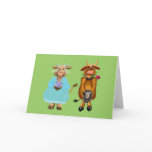 Cow and bull wedding card