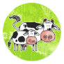 cow and calf round stickers