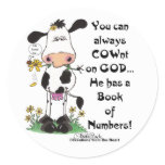 Cow and Ladybug COWnt on God stickers