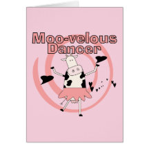 Cow Ballerina Tshirts and Gifts Greeting Cards