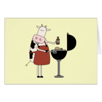 Cow Barbeque Tshirts and Gifts Greeting Cards