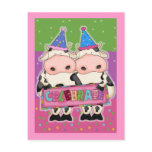 Cow Birthday Cards and Postage Stamps postcards