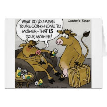 Cow Bull Divorce Funny Cartoon Gifts & Tees Card