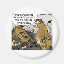 Cow Bull Divorce Funny Cartoon Gifts & Tees Refrigerator Magnet