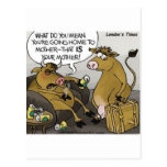 Cow Bull Divorce Funny Cartoon Gifts & Tees Post Card