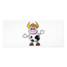 Cow cartoon customized rack card