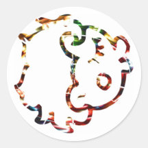 Cow Face   - Sparkling Red Stickers