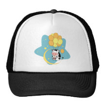 Cow Flying Over the Moon Trucker Hat