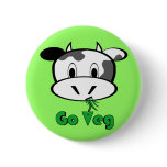 Cow Go Veg Pinback Buttons