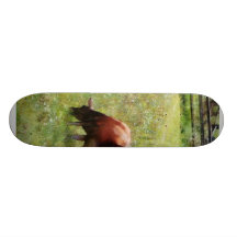 Cow Grazing in Pasture Skate Board