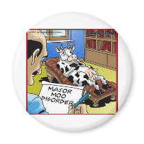 Cow In Therapy 4 Mooo Disorder Gifts Tees Cards Fridge Magnet