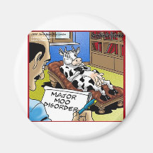 Cow In Therapy 4 Mooo Disorder Gifts Tees Cards Fridge Magnet