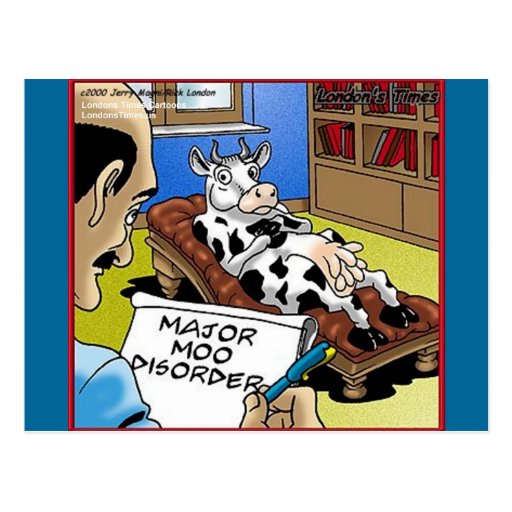 Cow In Therapy 4 Mooo Disorder Gifts Tees Cards Post Cards