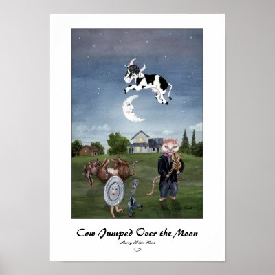 Cow Jumped Over the Moon Print by SherryHolderHunt