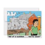 COW / NOSE RING / FARMER KID CARTOON GIFTWARE invitations