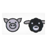 cow pig sheep chicken photo cards