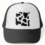 Cow print black and white blotchy pattern hat
