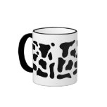 Cow print black and white blotchy pattern coffee mugs