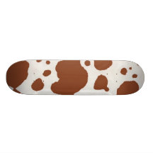 Cow Print Brown Custom Skateboard