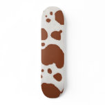 Cow Print Brown Custom Skateboard