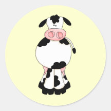 Cow Round Stickers