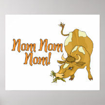 Cow Says Nom Nom Nom Posters