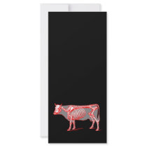 Cow skeleton custom rack cards