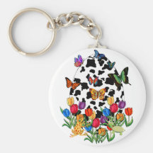 Cow Skin Easter Egg Key Chains