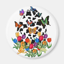 Cow Skin Easter Egg Magnets