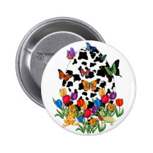 Cow Skin Easter Egg Pinback Button